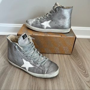 Golden Goose Shearling Silver Francys Size 38